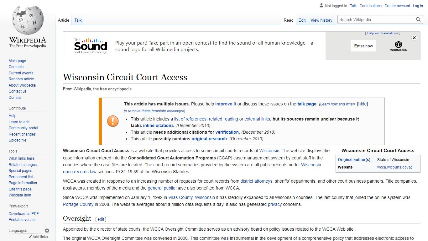 Wisconsin Circuit Court Access - Wikipedia